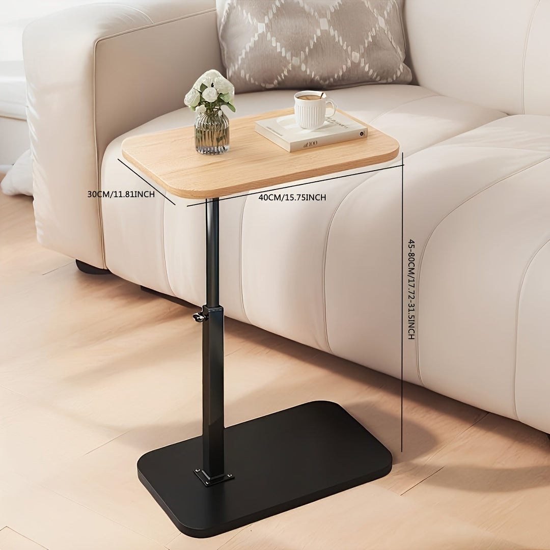 Elegancki, nowoczesny stolik boczny z regulowaną wysokością. Mebel do salonu lub sypialni. Stolik kawowy, pod laptopa.