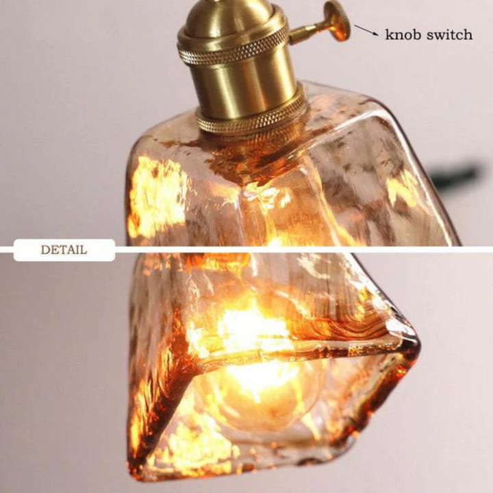 Zblizenie na klosz lampy wiszącej LED Jasper w stylu retro
