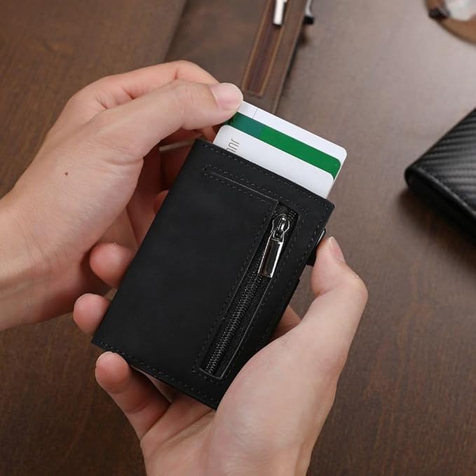 Minimalistyczny portfel damski i męski z aluminium z ochroną RFID