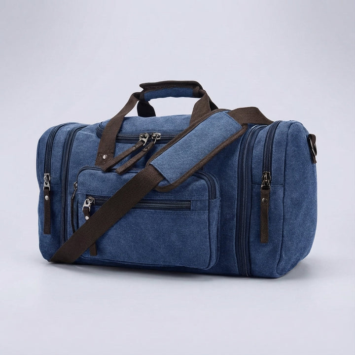Torba Weekender Pro rozszerzalna, płócienna, widoczny mechanizm zwiększający pojemność bagażu. Idealna na podróże.