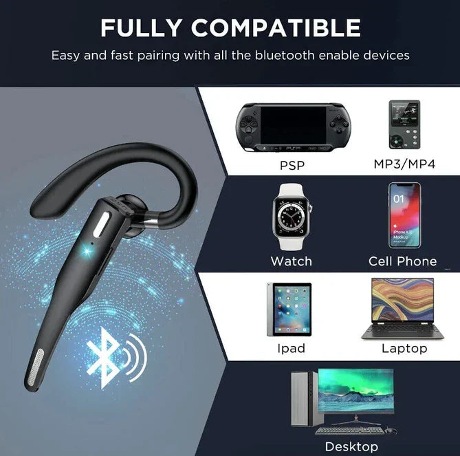 Słuchawka bluetooth do ucha z panelem sterowania