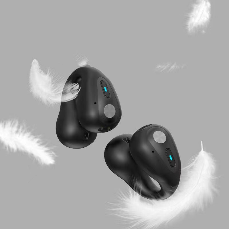 Komfortowe słuchawki Bluetooth z przewodnictwem kostnym, lekkie i ergonomiczne, zapewniające czysty dźwięk.