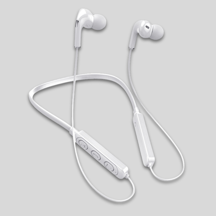 Douszne słuchawki Bluetooth do treningu. Bezprzewodowe, z pałąkiem na szyję, zapewniają wysoką jakość dźwięku.