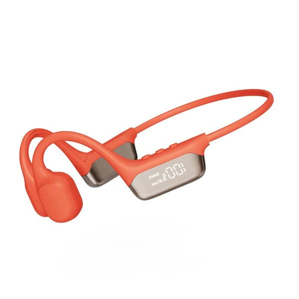 Uniwersalne słuchawki z przewodnictwem kostnym, Bluetooth, 32GB, wodoodporne. Z wyświetlaczem LED.