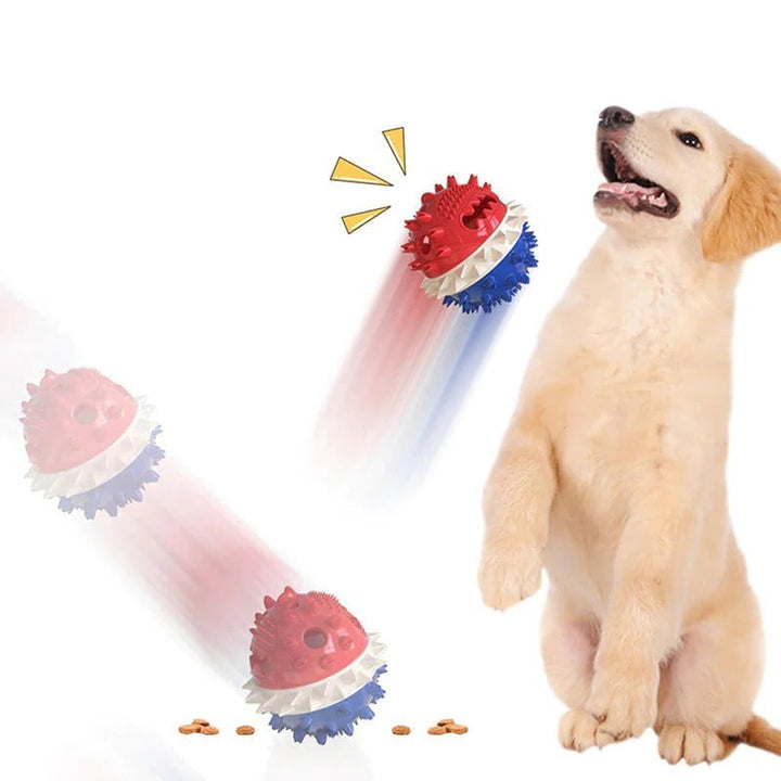 Ruchoma piłka dla zwierząt, samotocząca. Interaktywny gryzak dla psa i kota, wytrzymała zabawka do samodzielnej rozrywki.