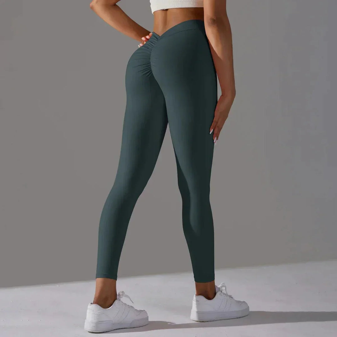 Różowe legginsy sportowe damskie wysoki stan modelujące pośladki