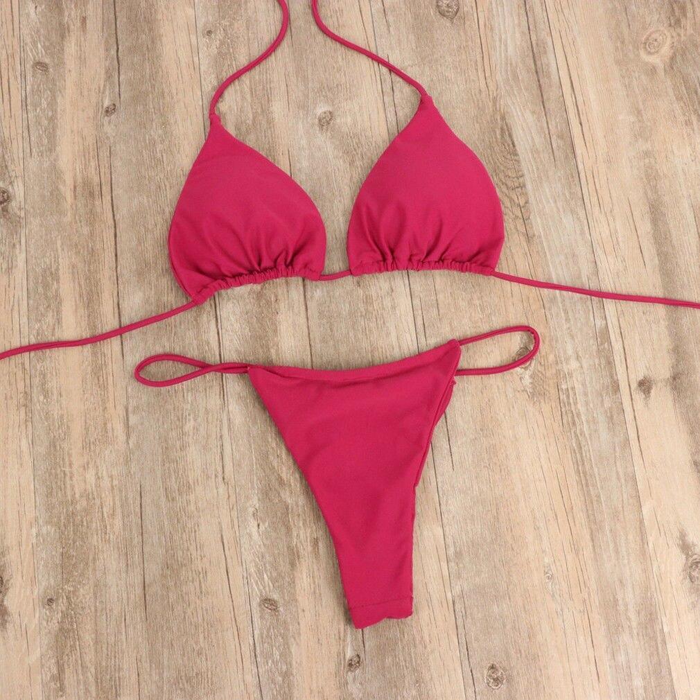 Damski wiązany mikro bikini, seksowny strój kąpielowy. Wysokiej jakości tkanina, modny krój.