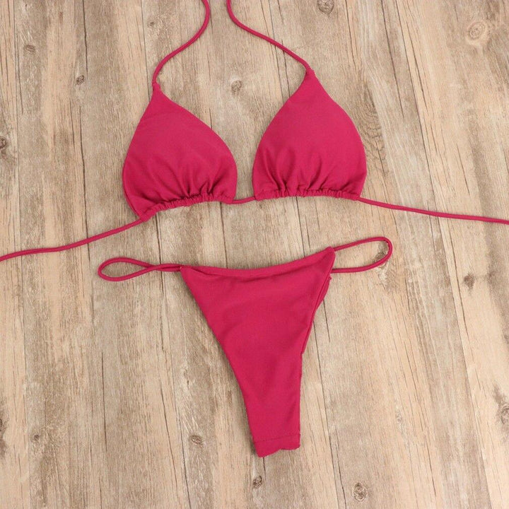 Damski wiązany mikro bikini, seksowny strój kąpielowy. Wysokiej jakości tkanina, modny krój.