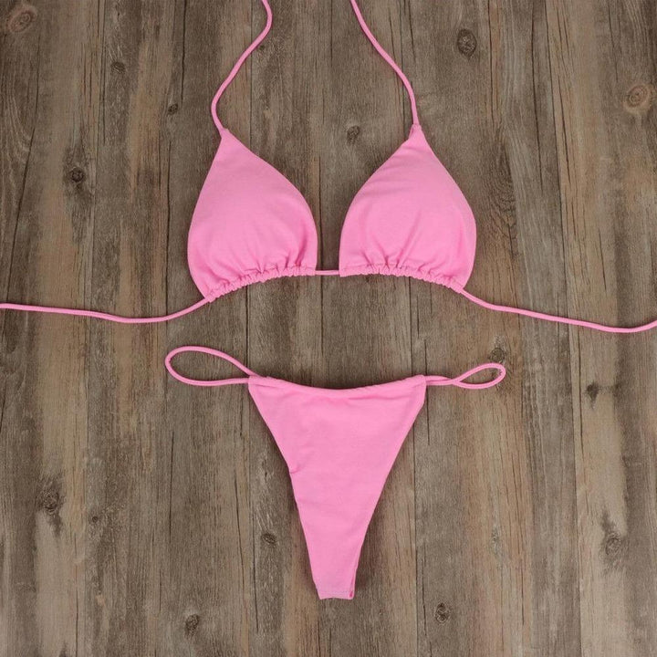 Seksowne damskie stringi od mikro bikini. Wiązany dół stroju kąpielowego, idealny na plażę.