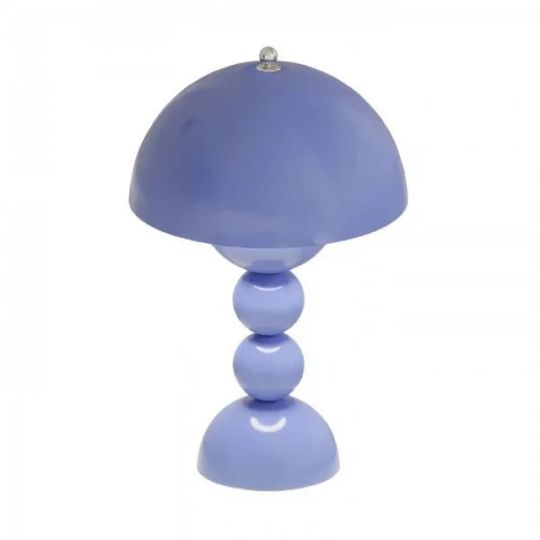 Skandynawska lampa stołowa LED, ładowalna, w sypialni. Designerskie bezprzewodowe oświetlenie.