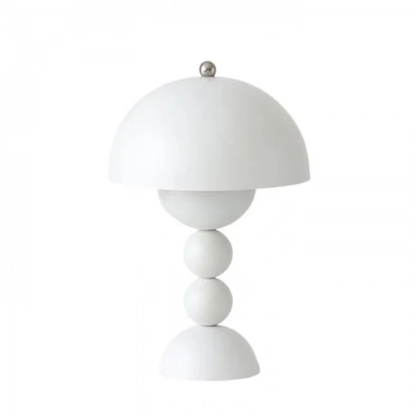 Lampa stołowa LED, ładowalna, skandynawska, różne ujęcia. Designerskie, bezprzewodowe oświetlenie.