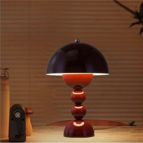 Przenośna lampa stołowa LED, ładowalna, bezprzewodowa. Skandynawskie oświetlenie do salonu.