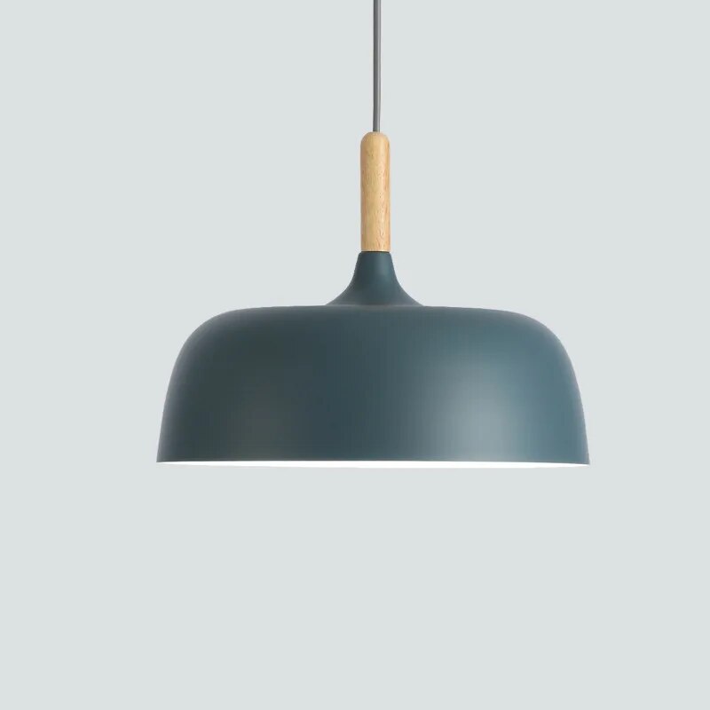 Różowa designerska lampa sufitowa LED, minimalistyczne oświetlenie skandynawskie do kuchni.