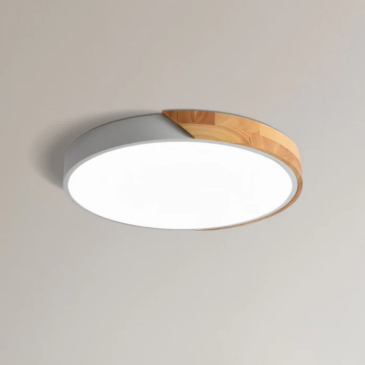 Jasne oświetlenie LED. Skandynawska lampa sufitowa do salonu.