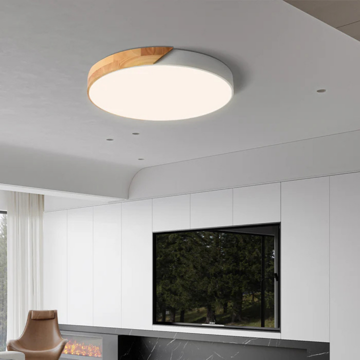 Elegancka lampa sufitowa LED. Nowoczesne oświetlenie do sypialni.