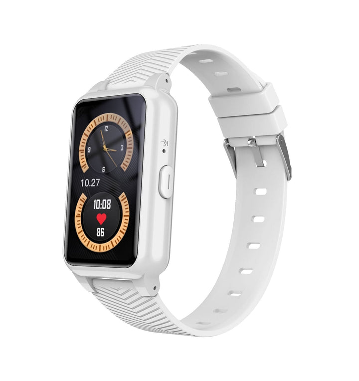 Smartband dla seniora z funkcjami bezpieczeństwa, alarm medyczny i monitoring aktywności.