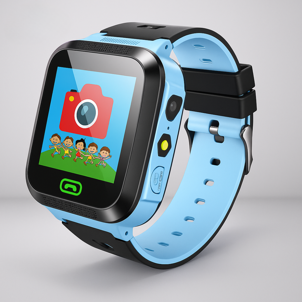 Smartwatch dziecięcy z kamerą, lokalizatorem LBS i przyciskiem SOS. Zapewnia bezpieczeństwo i komunikację dla najmłodszych.