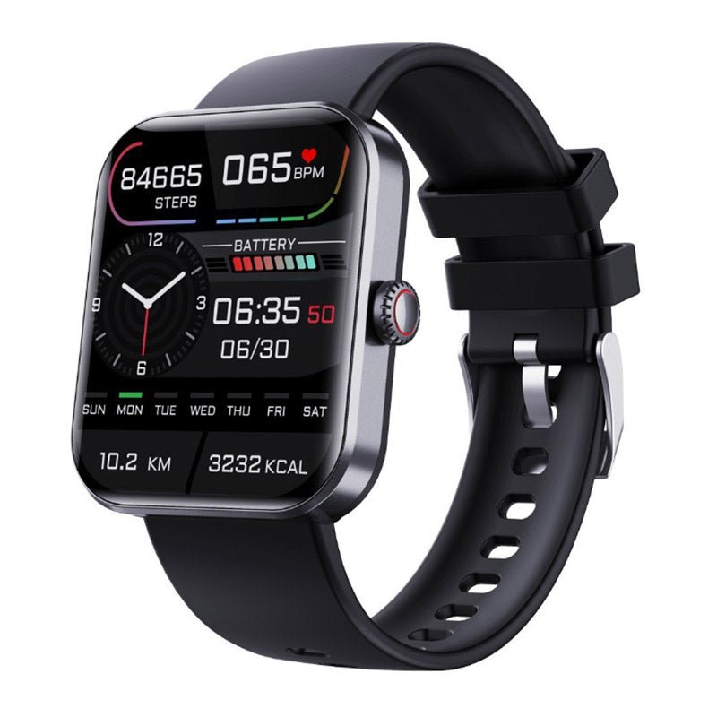 Smartwatch LED do bezbolesnego pomiaru glukozy, pulsometr i ciśnieniomierz. Idealny dla diabetyka, monitoruje zdrowie.