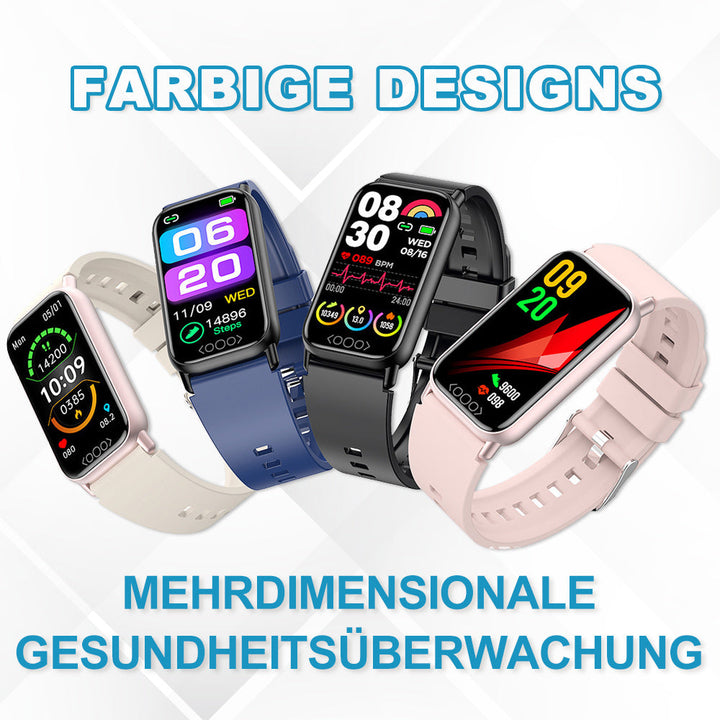 Elegancki smartwatch medyczny na ręce, monitorujący puls, sen i aktywność 24/7. Technologia zdrowia.