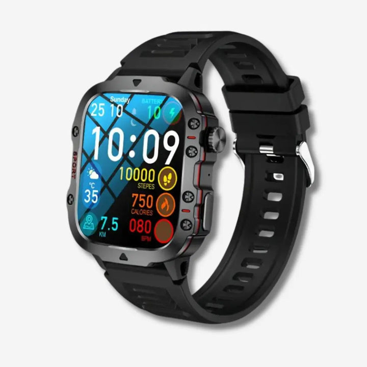 Smartwatch outdoorowy z monitorem zdrowia. Wodoodporny, sportowy zegarek dla aktywnych z długim czasem pracy baterii.