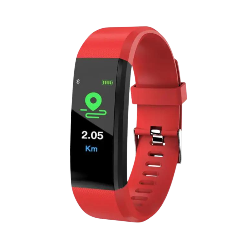 Unisex smartwatch sportowy z precyzyjnym pulsometrem, licznikiem kroków i kalorii. Idealny do fitness.