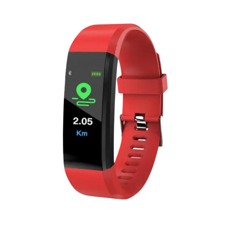 Unisex smartwatch sportowy z precyzyjnym pulsometrem, licznikiem kroków i kalorii. Idealny do fitness.