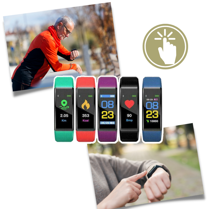 Elegancki smartwatch unisex z technologią noszoną. Czarny pasek, srebrna koperta. Styl i funkcjonalność.