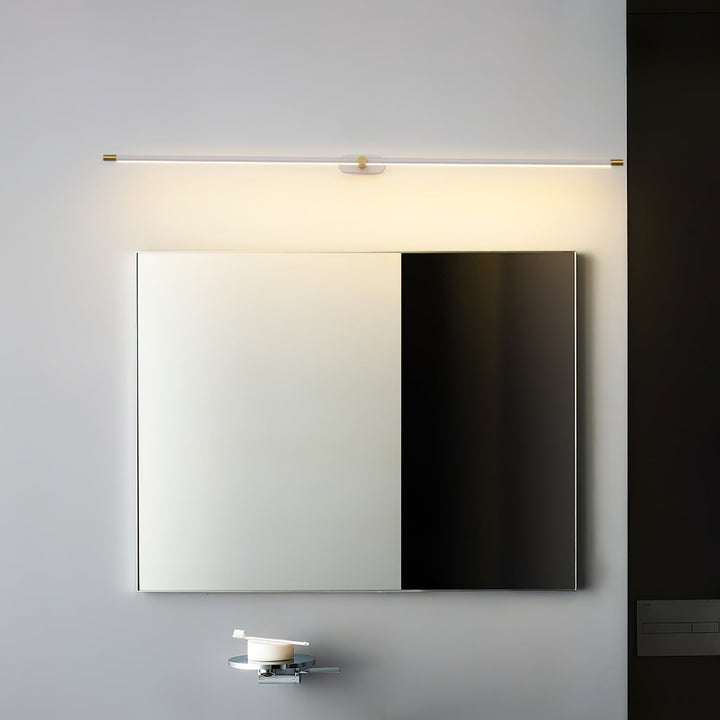 Nowoczesna lampa LED do lustra, smukła konstrukcja, czarne wykończenie IP44.