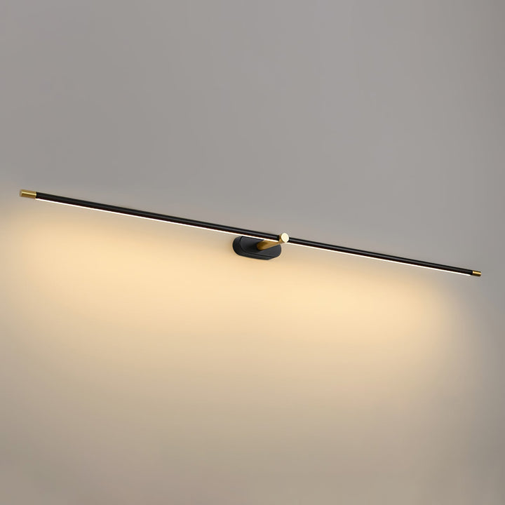 Nowoczesna, smukła lampa LED nad lustro, oświetlenie łazienkowe IP44, złota.