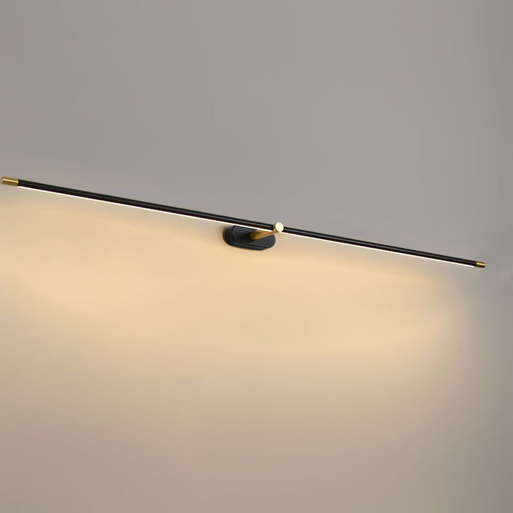 Długa smukła lampa LED do lustra, oświetlenie ścienne IP44, do łazienki, czarna.