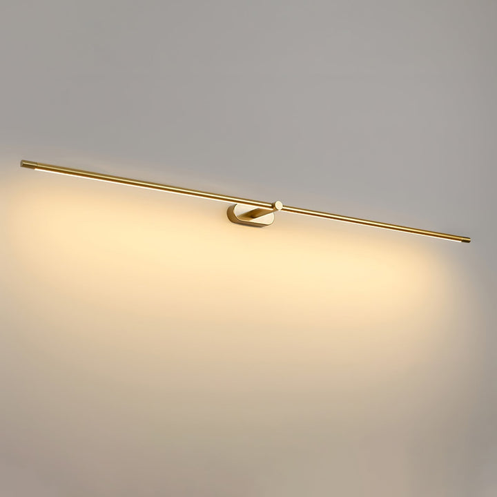 Energooszczędna smukła lampa LED do lustra, nowoczesny design, do łazienki, złota.