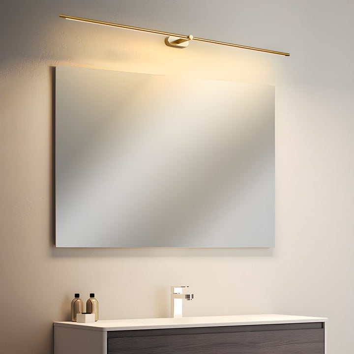 Czarna smukła lampa LED do lustra, nowoczesne oświetlenie łazienkowe IP44.