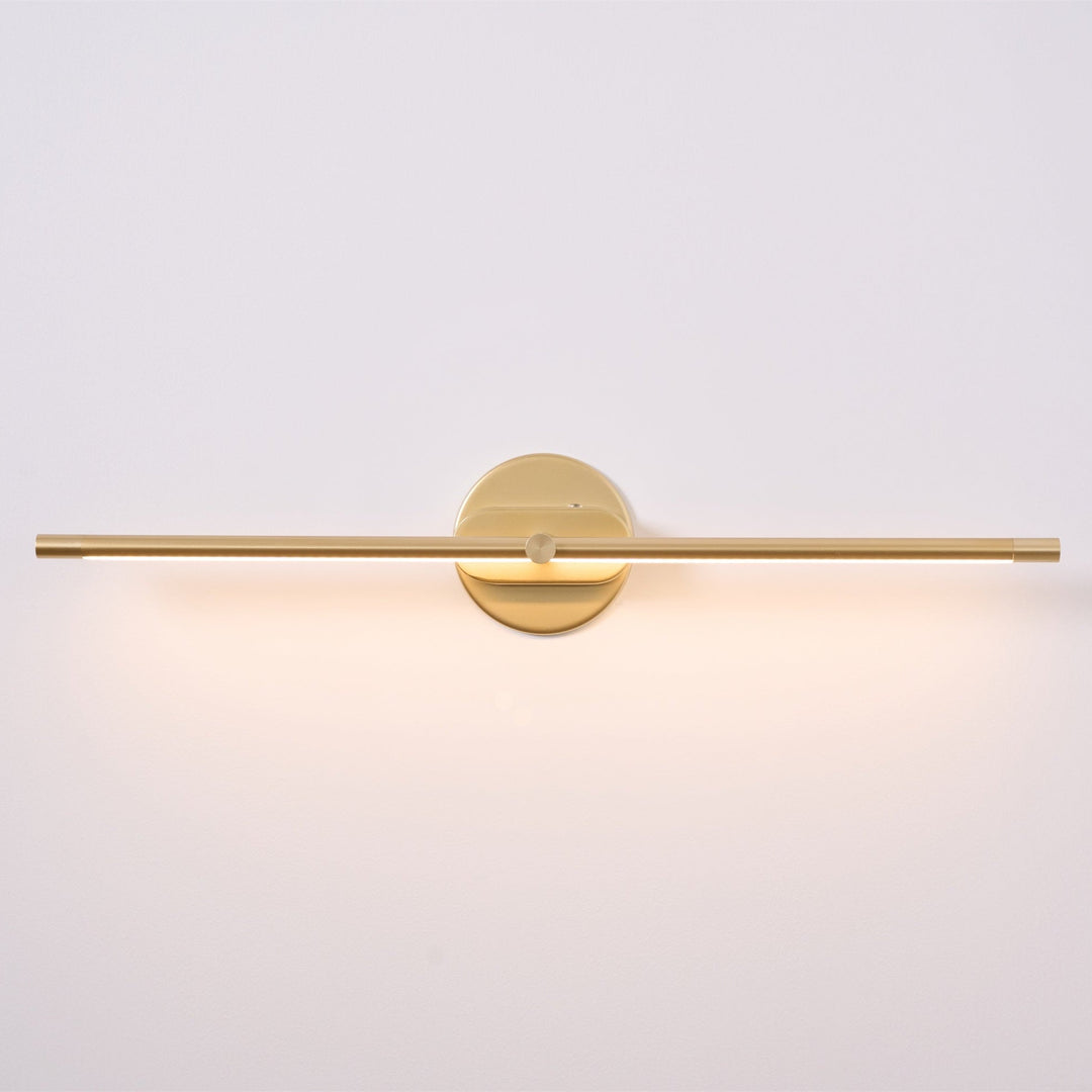 Złota smukła lampa LED do lustra, łazienkowa, nowoczesne oświetlenie, IP44.