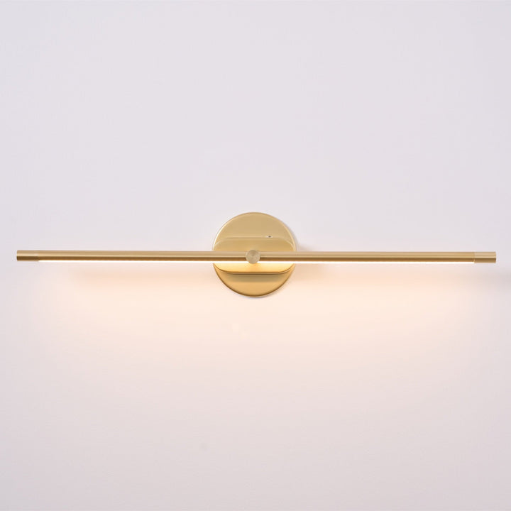 Złota smukła lampa LED do lustra, łazienkowa, nowoczesne oświetlenie, IP44.