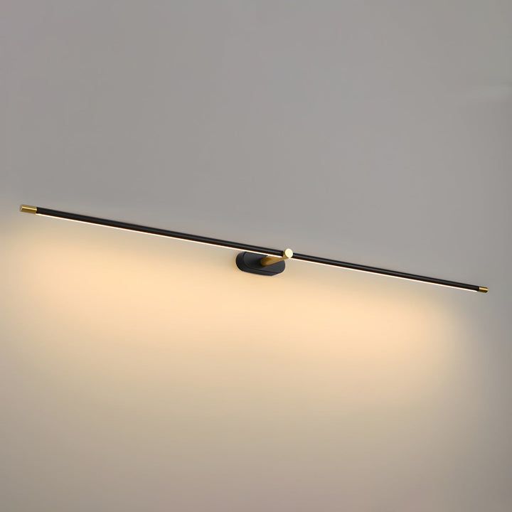 Energooszczędna smukła lampa LED do lustra, złota, oświetlenie ścienne, IP44.