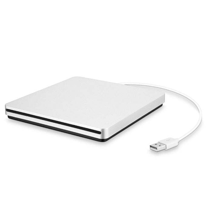Smukła, przenośna nagrywarka CD/DVD USB 3.0 do laptopa Mac/Windows. Szybkie odtwarzanie i nagrywanie płyt.