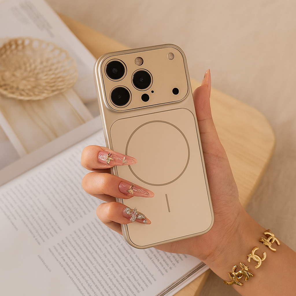 Etui z pierścieniem magnetycznym do wygodnego chwytu i smukłą obudową ochronną na telefon.
