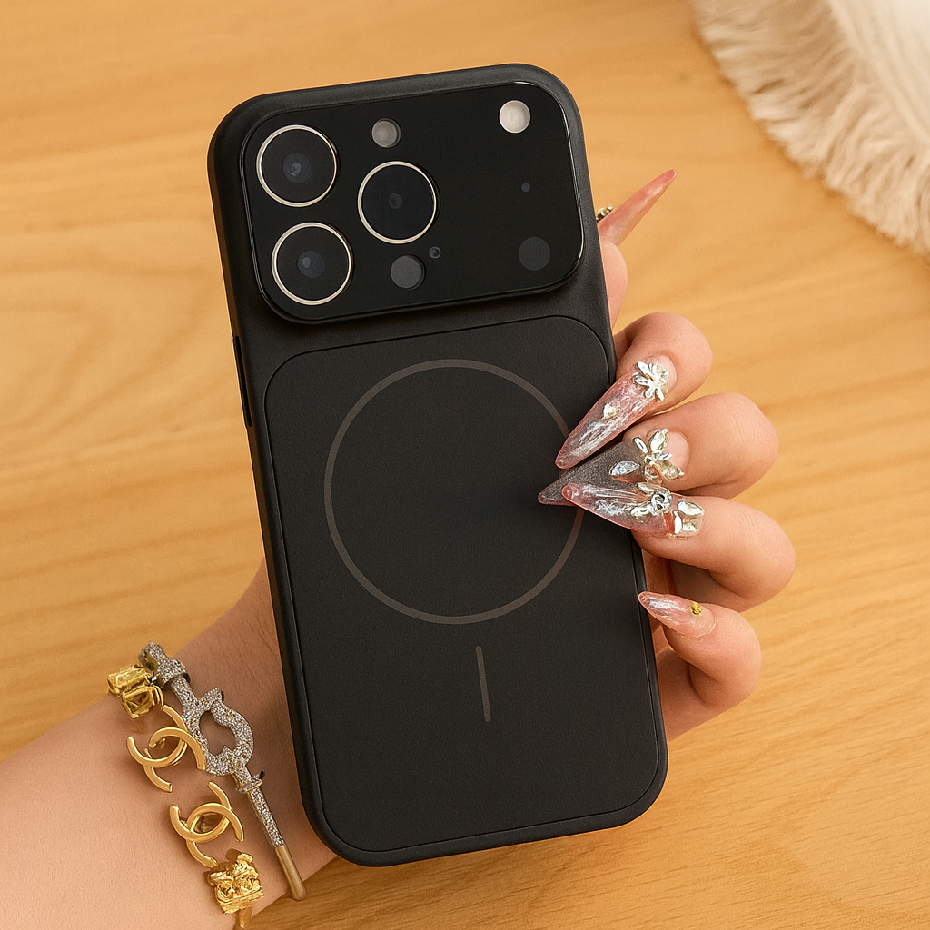 Wytrzymałe etui ochronne na telefon iPhone, smukłe, z wbudowanym pierścieniem magnetycznym. Akcesorium.
