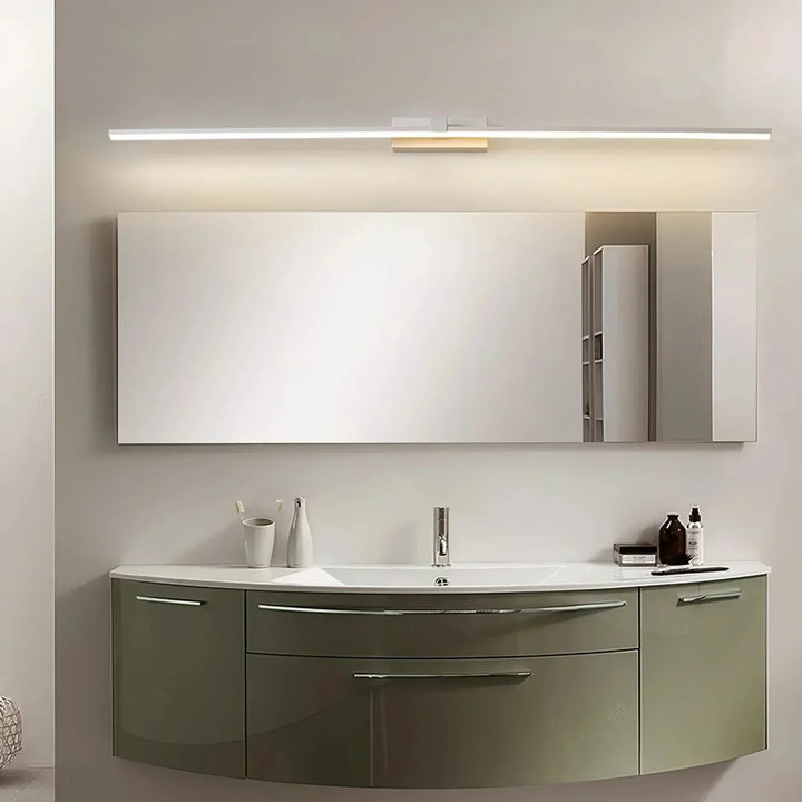Lampa ścienna LED IP44, kinkiet łazienkowy, liniowy design, efektywne oświetlenie.