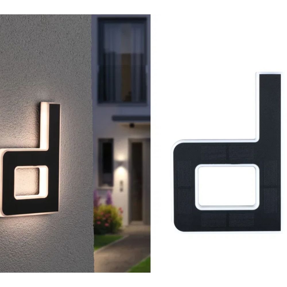 Zestaw z solarną lampą LED na numer domu i cyframi samoprzylepnymi
