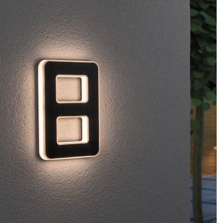 Wodoodporna lampa LED na numer domu z panelem solarnym