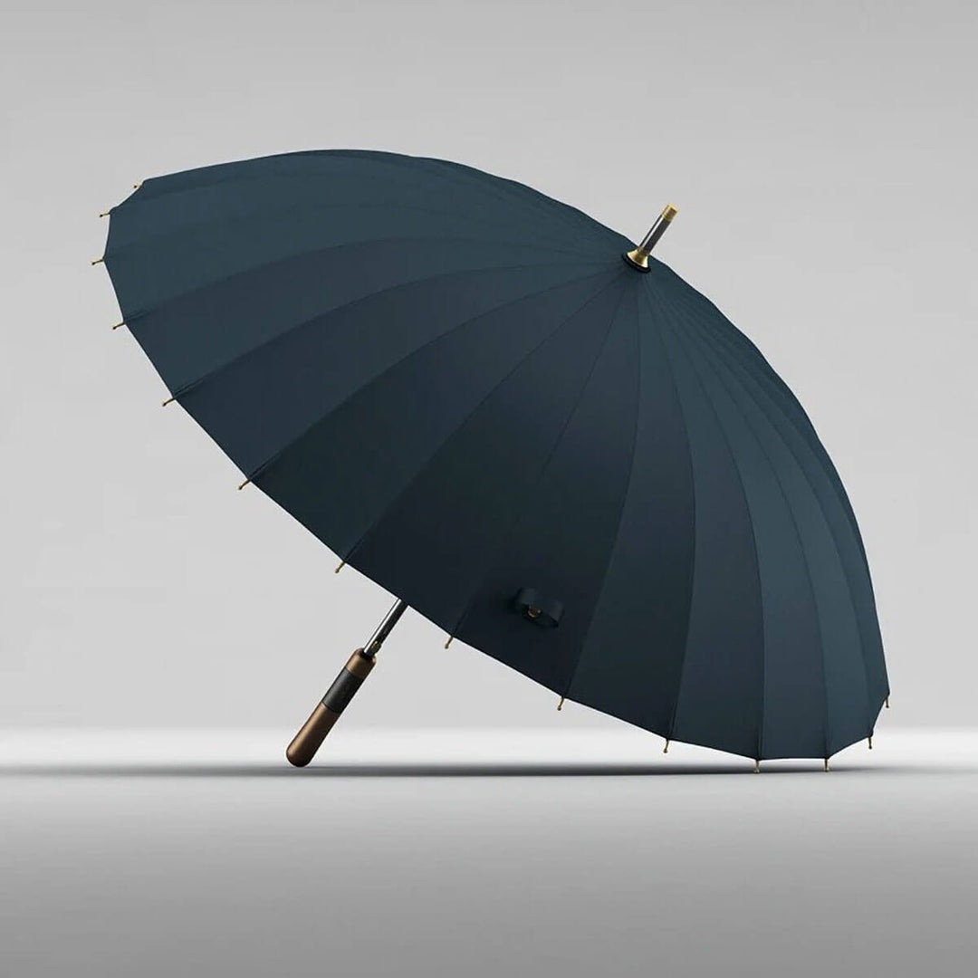 Parasol sztormowy z metalową konstrukcją i eleganckim wykończeniem