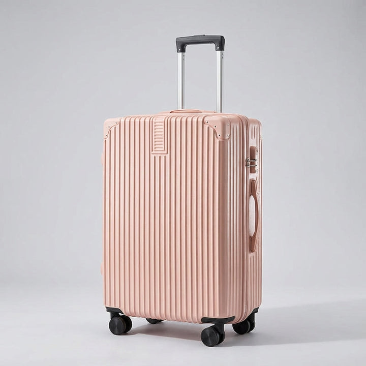 Unisex walizka retro z wytrzymałą obudową, ochroną narożników i zamkiem szyfrowym. Stylowy bagaż.