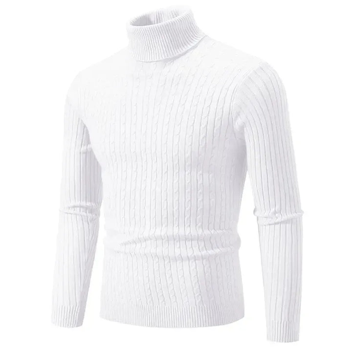 Lekki sweter męski z golfem, klasyczna odzież męska na zimę i co dzień