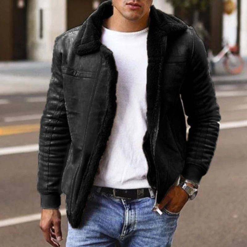 Męska kurtka zimowa Szymon w miejskim stylu, idealna na co dzień, szara.