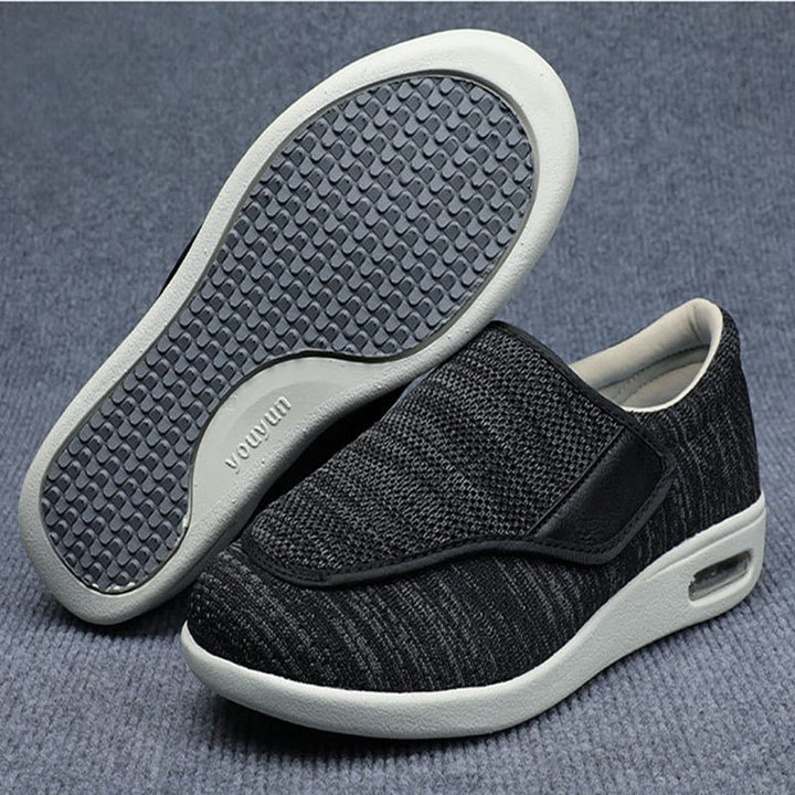 Lekkie i przewiewne buty ortopedyczne z miękką cholewką na rzepy