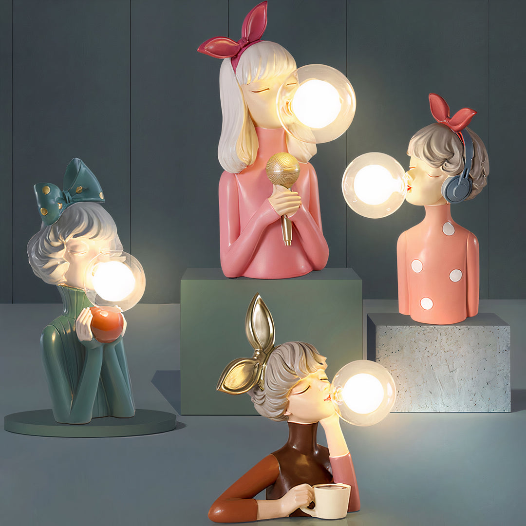 Nowoczesna, elegancka lampa szklana stołowa. Designerskie oświetlenie wnętrz z ciepłym, relaksującym światłem.