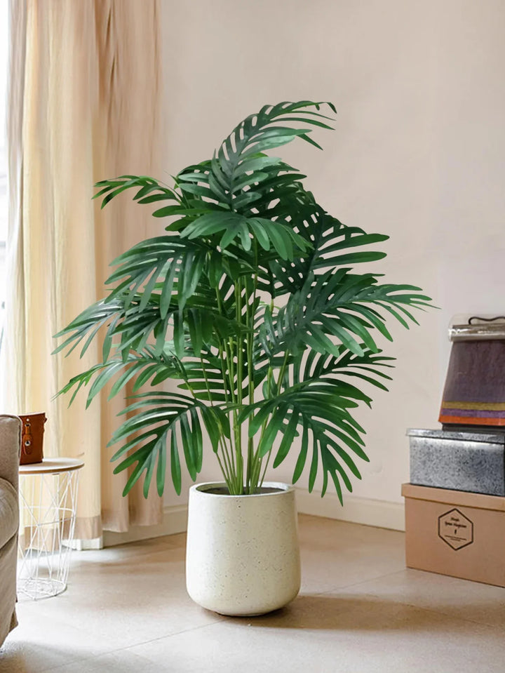 Sztuczna palma tropikalna, zielony akcent do salonu, bezobsługowa dekoracja domu, home decor.