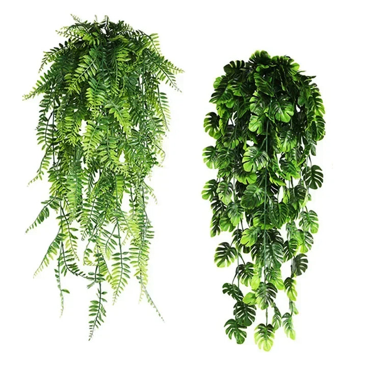 Sztuczna winorośl Monstera, realistyczne zielone liście. Egzotyczna girlanda do dekoracji domu i ścian.