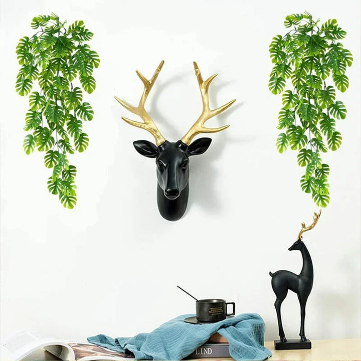 Zielona sztuczna girlanda Monstera. Realistyczne liście, perfekcyjna dekoracja domu i biura.